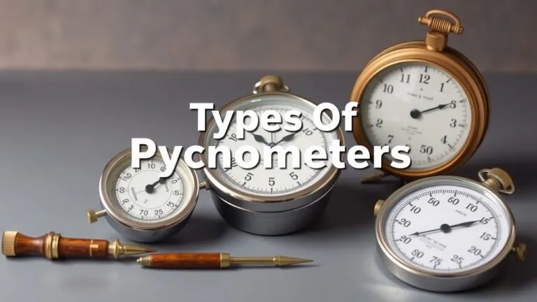 Different types of pycnometers used for accurate density and volume measurement of solids, liquids, and gases.