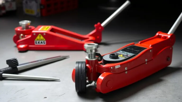 Different types of car jacks, including hydraulic, scissor, and floor jacks, are shown.