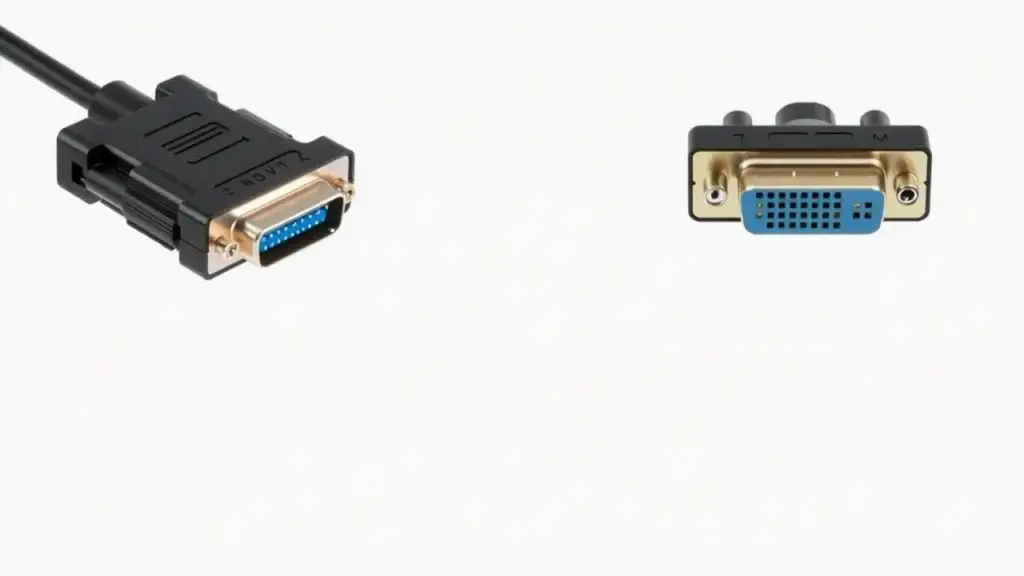 Comparison chart of DVI and VGA connectors, showing resolution, bandwidth, and compatibility.