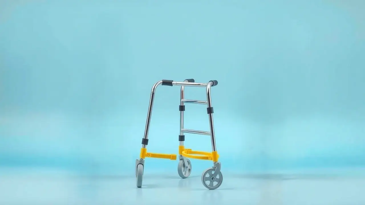 Different types of walking aids for seniors, including canes, walkers, and rollators, to improve mobility and prevent falls.
