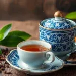 Assortment of Indian teas, including black tea, masala chai, and other varieties, showcasing the diverse range of colors and textures.