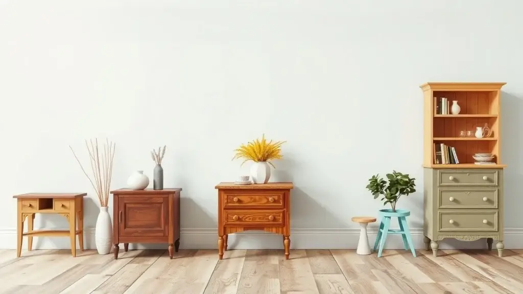 Comparison chart of popular furniture paint types, including milk paint, chalk paint, latex paint, oil-based paint, and acrylic paint, highlighting their descriptions and characteristics.