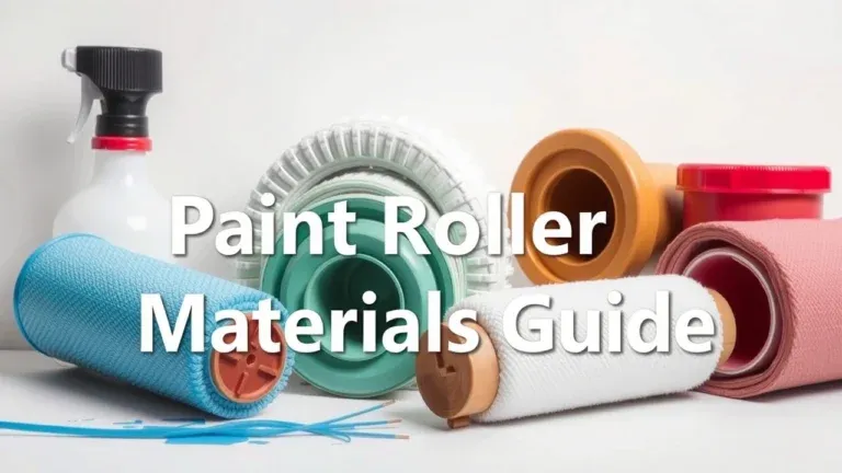 Close-up of various paint roller sleeves showing nylon, polyester, and microfiber textures, ideal for painting projects.