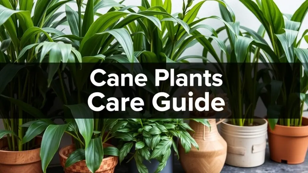 Guide to cane plant care, including watering, propagation, pest control, and identification of various species like Dracaena and bamboo.