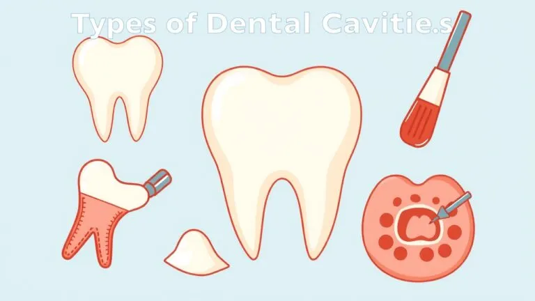 Different types of dental cavities: pit and fissure, smooth surface, and root cavities.