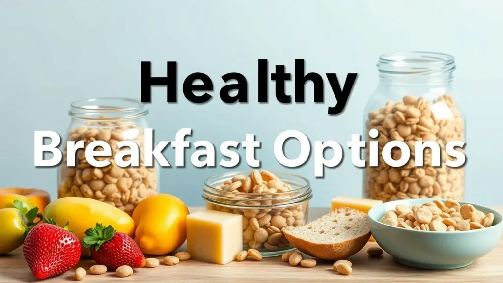 Variety of healthy breakfast cereals, showcasing options like whole grain flakes, granola, and low-sugar choices.