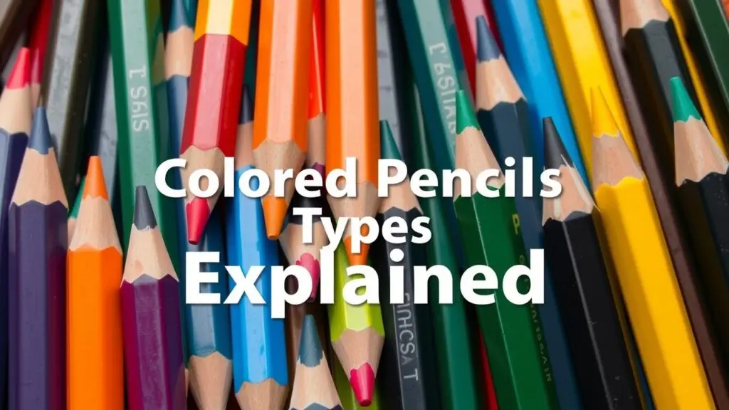 Comparison chart of wax oil and water soluble colored pencils highlighting their properties and best uses for different art projects.