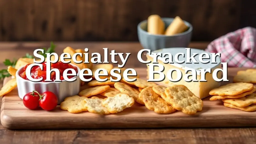 Variety of specialty crackers for cheese boards, including gluten-free, vegan, keto, and nut & fruit options.