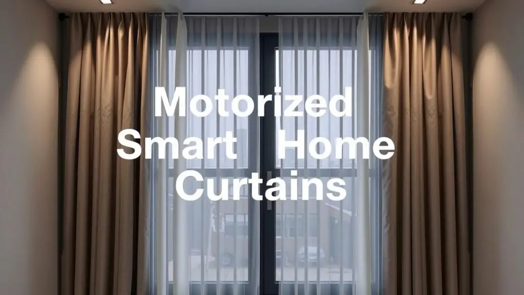 Motorized curtains integrated with smart home systems, offering automated control via smartphone apps, voice assistants, and scheduled automation for enhanced convenience and energy efficiency.