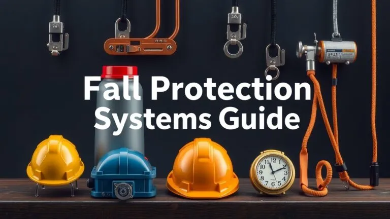Different types of fall protection systems, including fall arrest, fall restraint, and fall prevention systems, ensuring workplace safety.