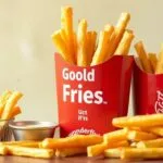 Variety of delicious french fries including classic, crinkle-cut, wedge, and curly fries.