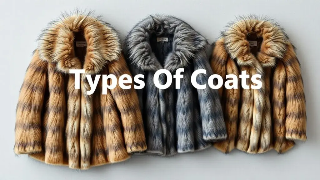 Different types of fur coats, including mink, sable, fox, chinchilla, and shearling.