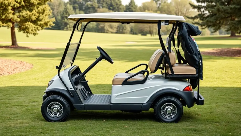 Electric golf cart showcasing efficient and quiet operation, highlighting various battery types.