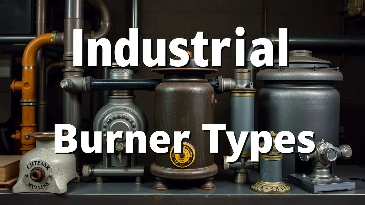 Different types of industrial burners, showcasing their efficiency and fuel compatibility for optimal process heating.