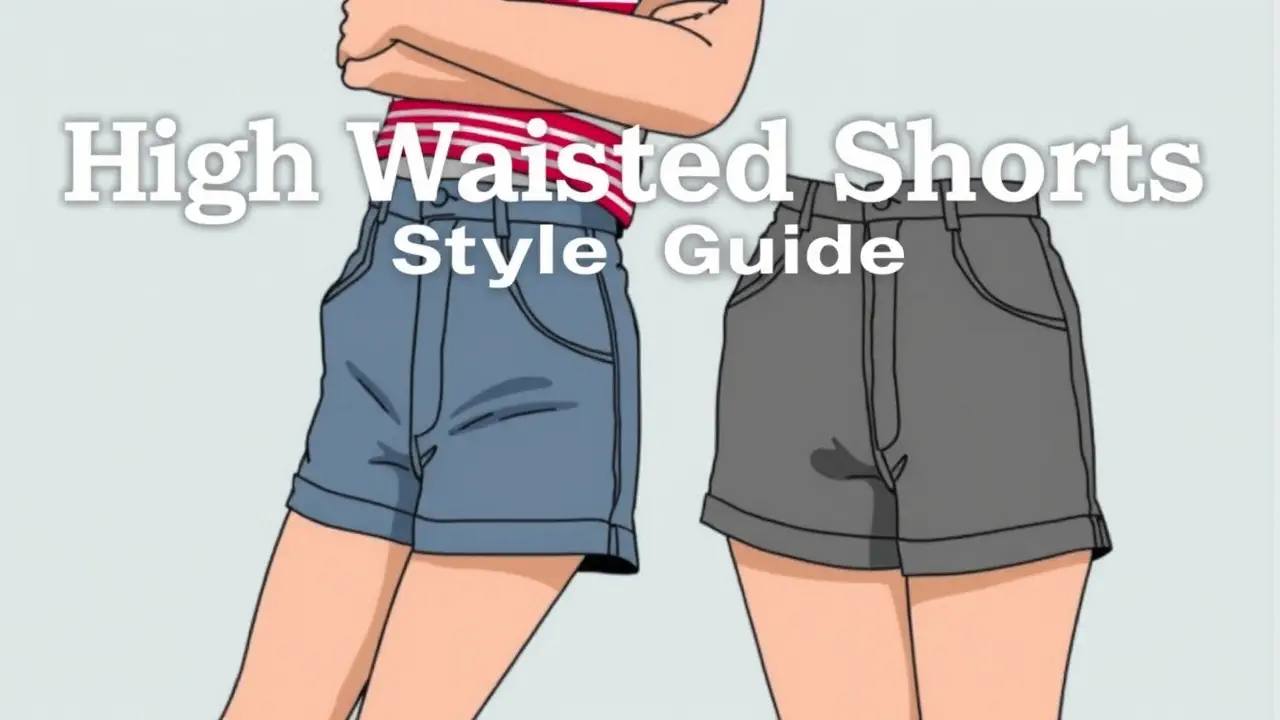 Different types of high-waisted shorts for various body shapes, showcasing stylish outfits and trendy options.