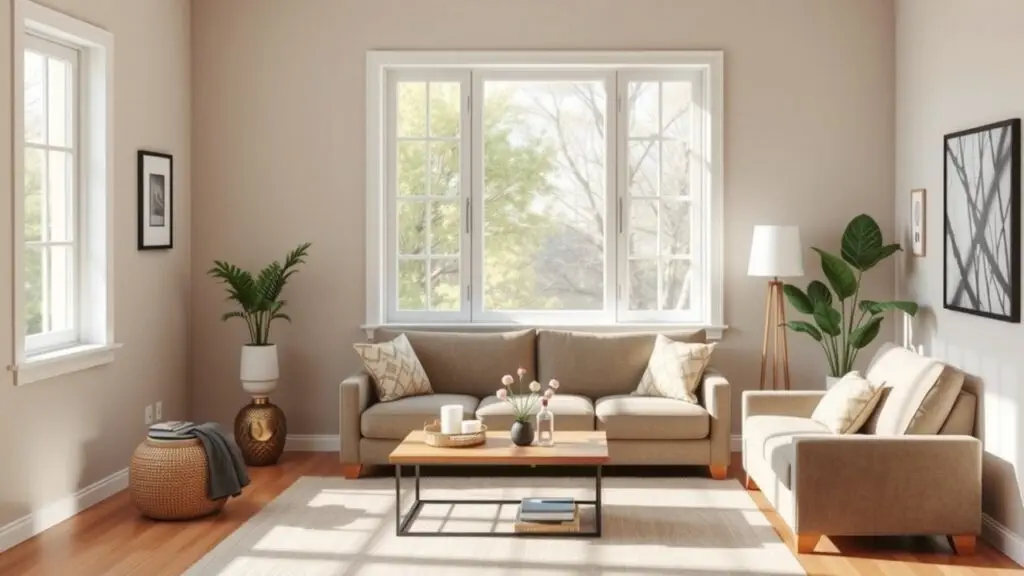 Various living room window styles maximizing natural light and views, showcasing different sizes and placements for optimal room design.