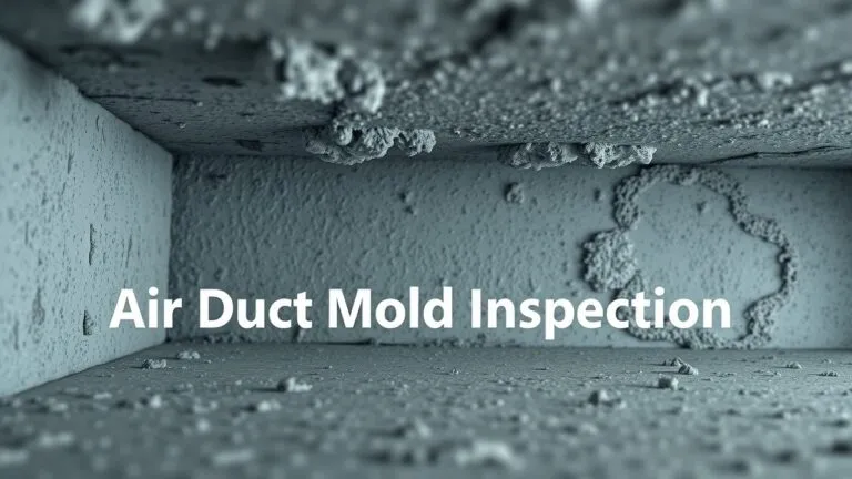 Air duct mold inspection showing mold growth and the need for professional remediation services.
