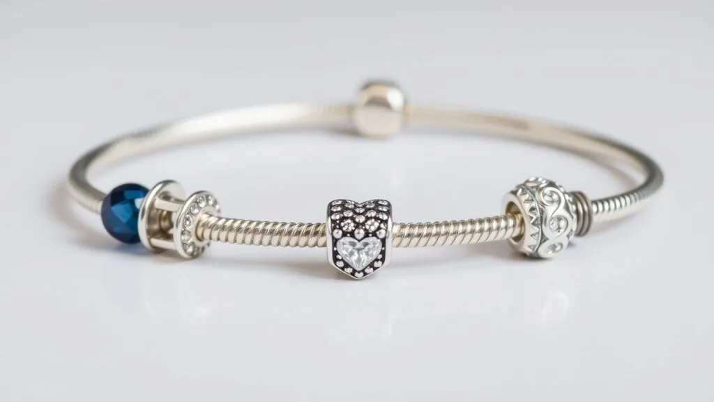 Guide to Pandora bracelet materials and care, including cleaning and maintenance tips for sterling silver, gold, rose gold, and leather bracelets. Learn about different clasp types and how to keep your Pandora bracelet looking its best.