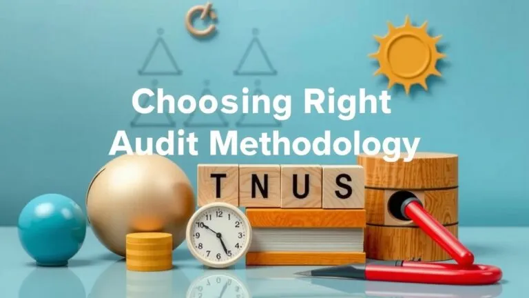 Choosing the Right Audit Methodology - A decision tree flowchart showing how organizational size, industry regulations, customer requirements, budget, and internal resources influence the selection of the appropriate audit type, including process, product, and supplier audits.