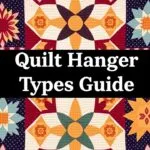 Various types of quilt hangers for storage and display, including wooden hangers and elaborate racks.