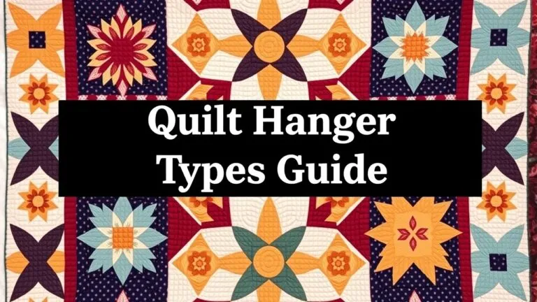 Various types of quilt hangers for storage and display, including wooden hangers and elaborate racks.