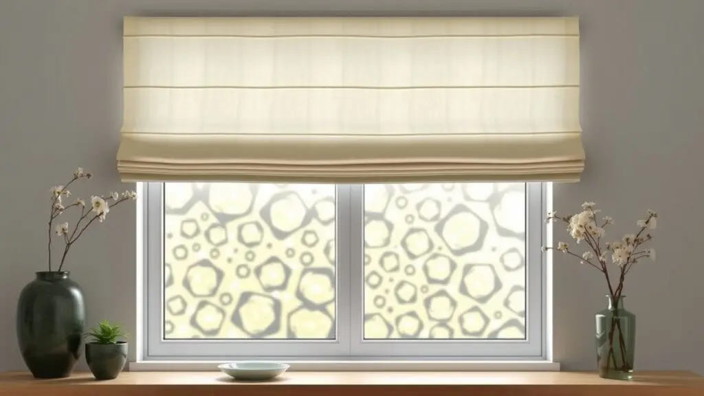 Various roman shade styles and materials shown in a complete guide.