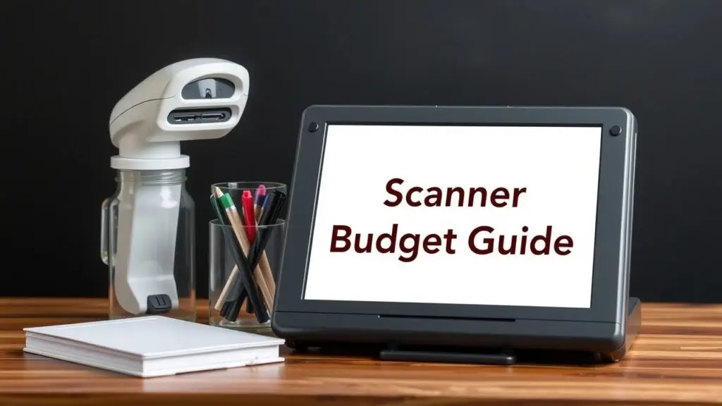 Infographic showing price ranges for different types of scanners, factors affecting scanner cost, and tips for finding affordable scanners.