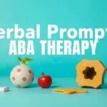 Infographic depicting various types of ABA prompts, including verbal, gestural, model, and physical prompts, with examples of each.