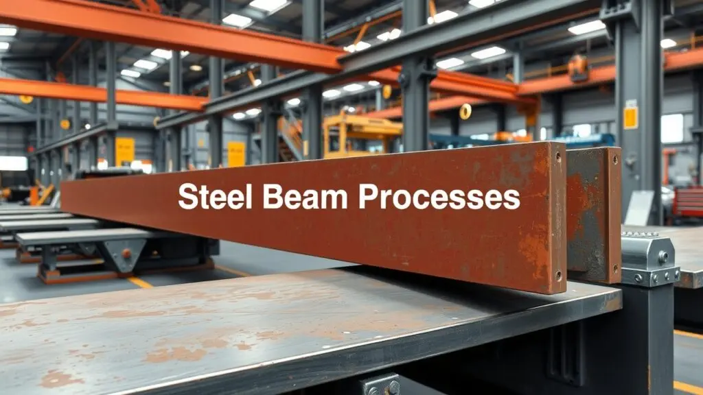 Comparison of Hot Rolled vs Welded Steel Beam Manufacturing Processes showing steps and key differences in production methods, cost, and applications.