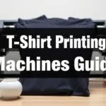 Different types of t-shirt printing machines, including screen printing, DTG, and more, showing various printing methods and equipment.