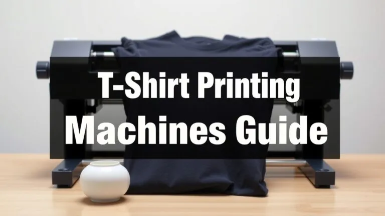 Different types of t-shirt printing machines, including screen printing, DTG, and more, showing various printing methods and equipment.