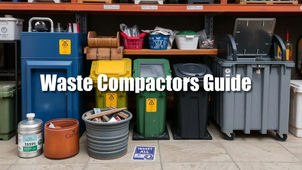 Types of commercial and industrial waste compactors, including their features and applications.