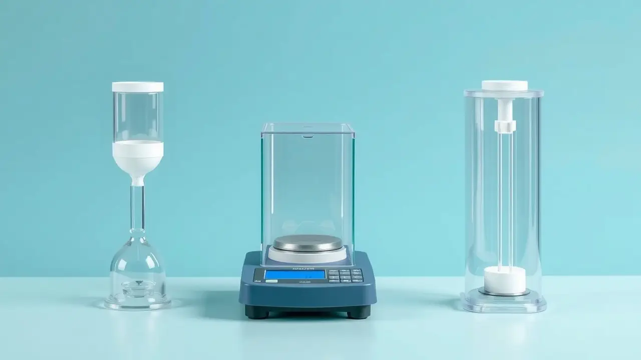 Different types of analytical balances used in laboratories, including precision and electronic balances, for accurate weighing.