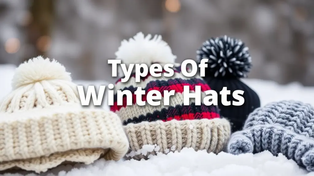 Guide to different types of winter hats, including beanies, trapper hats, and more for men, women, and kids.
