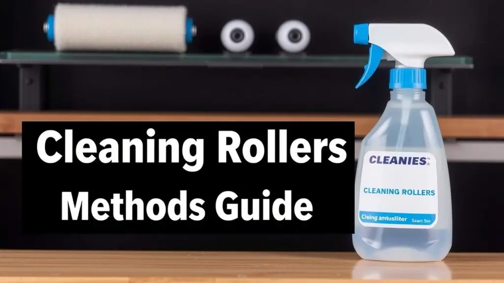 Guide to cleaning different types of rollers, including industrial, pinch, and rubber rollers, showing various cleaning methods.