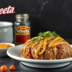 Velveeta skillet with ground beef, chicken, bacon, and pork sausage.