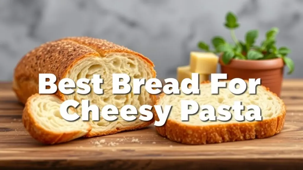 Various types of bread, including cornbread muffins, garlic bread, dinner rolls, and biscuits, served alongside a cheesy pasta skillet.