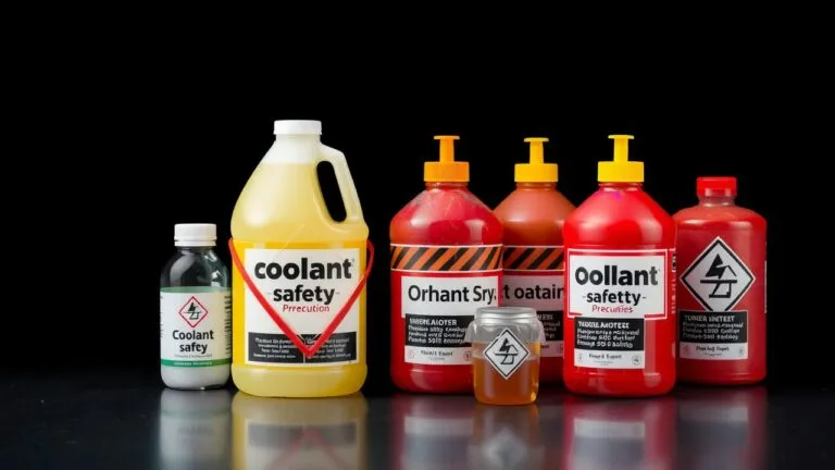 Coolant safety and environmental precautions - proper handling, PPE (gloves, goggles, mask), and responsible disposal methods for protecting yourself and the environment.