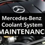 Diagram of Mercedes-Benz cooling system components, including radiator, water pump, and thermostat, illustrating their functions in maintaining optimal engine temperature.
