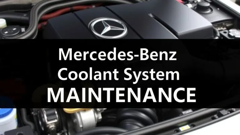 Diagram of Mercedes-Benz cooling system components, including radiator, water pump, and thermostat, illustrating their functions in maintaining optimal engine temperature.