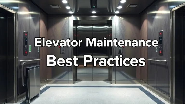 Infographic depicting best practices for elevator maintenance, including a checklist and emergency procedures.