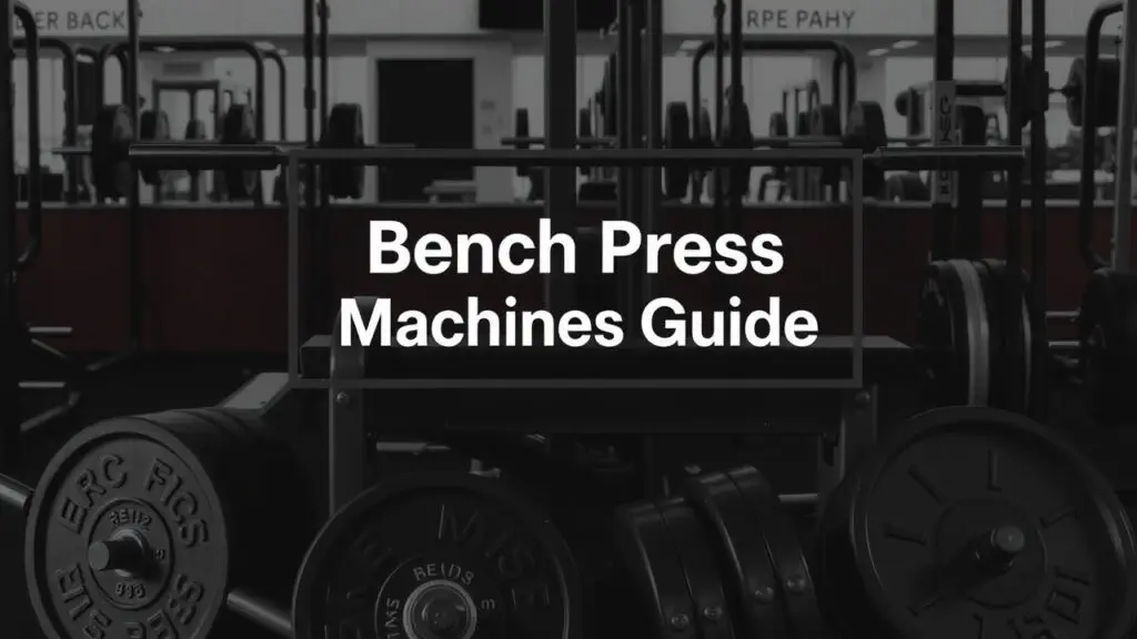 Infographic showing different types of bench press machines, highlighting muscle activation and exercise variations for a complete chest workout.