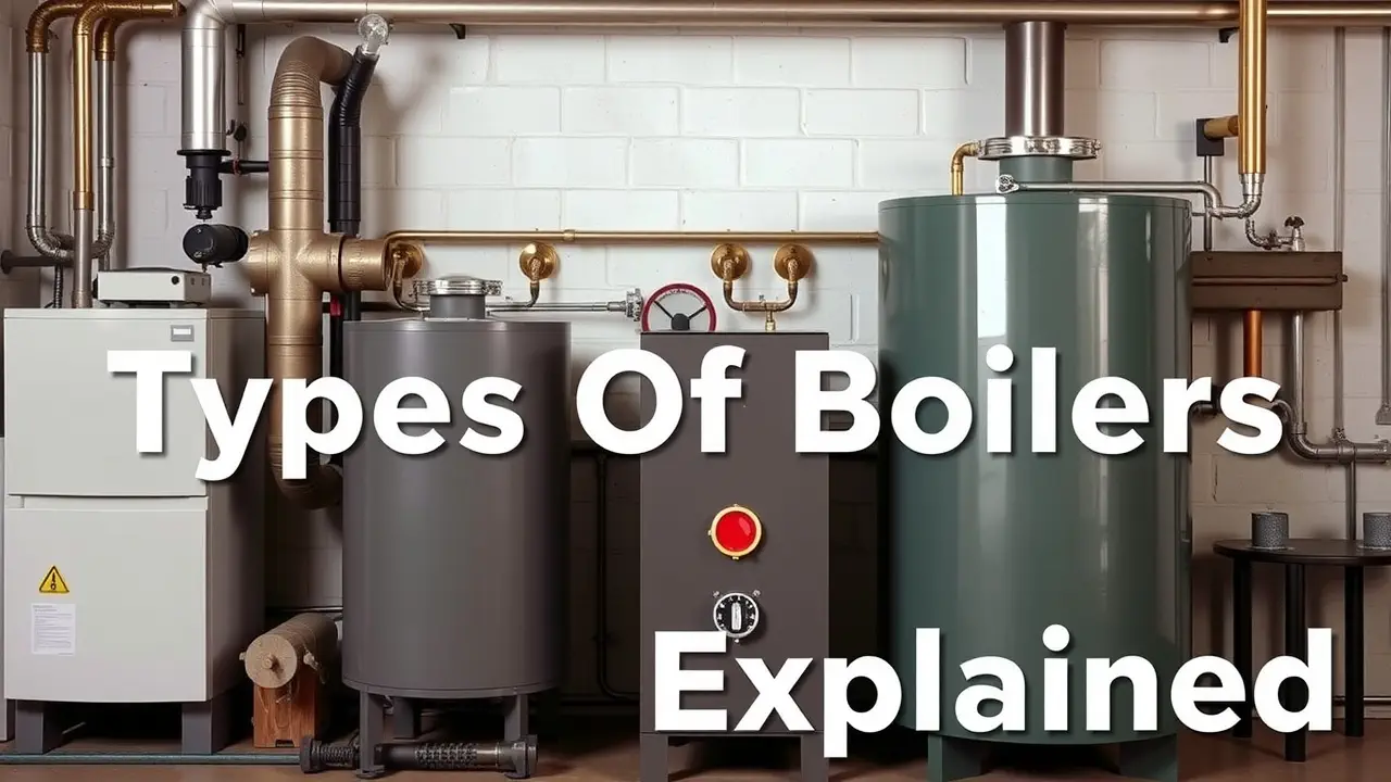 Infographic comparing combi, heat only, system and other boiler types for home heating systems.