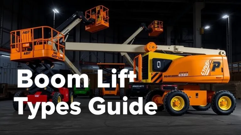 Comparison chart of articulating, telescopic, and other boom lift types, highlighting reach, maneuverability, and best uses for each.