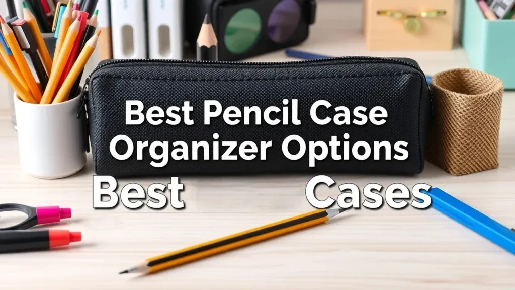 Variety of pencil cases, including zippered, mesh, and other organizer options, showcasing different styles and sizes for pens, pencils, and art supplies.