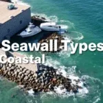 Different types of seawalls offering coastal erosion control and shoreline stabilization.