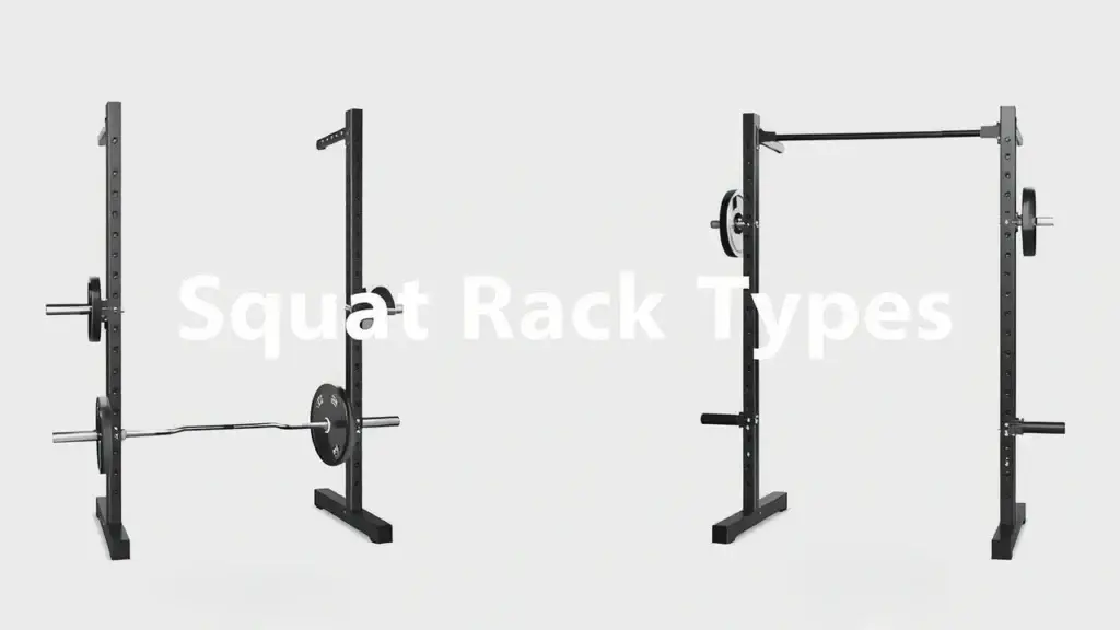 Different types of squat racks, including full, half, and power racks, suitable for home gyms and commercial spaces.