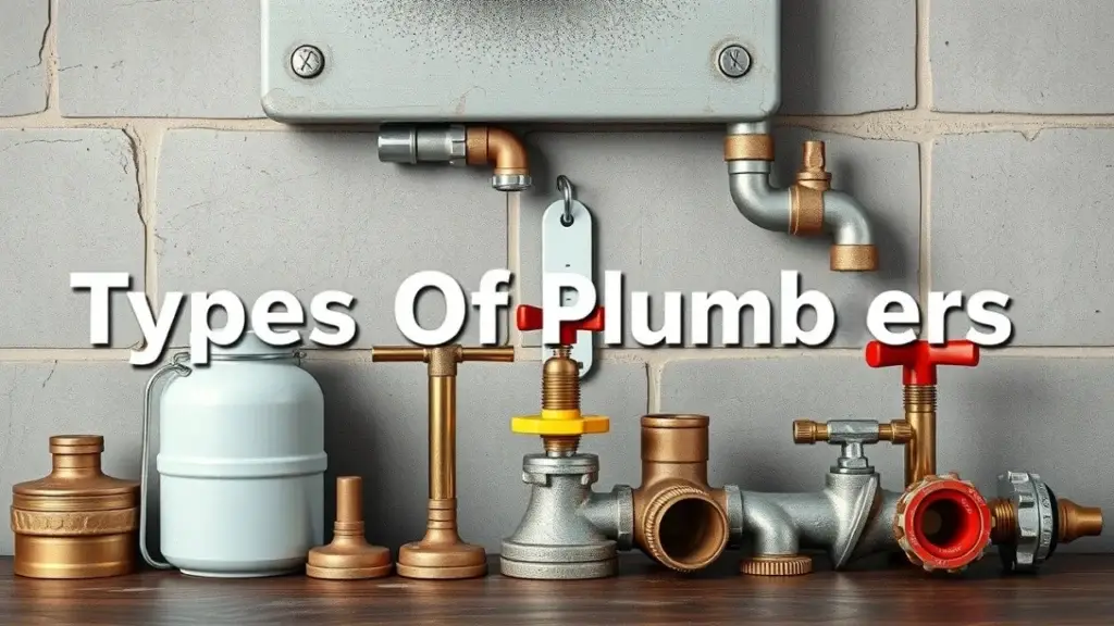 Different types of plumbers specializing in residential, commercial, and industrial plumbing.