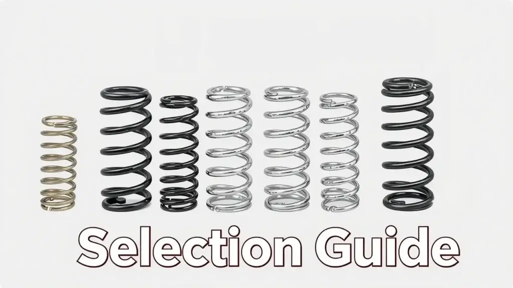 Different types of coil springs including compression springs, extension springs, and torsion springs. A guide to selecting the right spring for your application.
