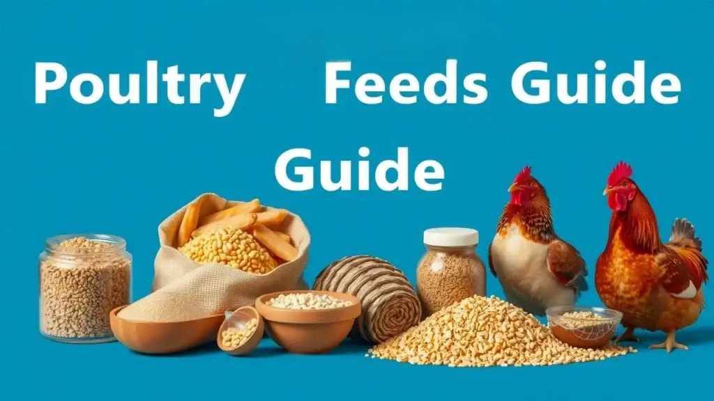 Types of poultry feed for chickens, broilers, and layers. A guide to poultry feed ingredients and nutritional needs.
